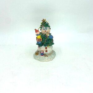 Vintage Snowman Holding Toys Christmas Tree Ornament Cedar Creek Collections